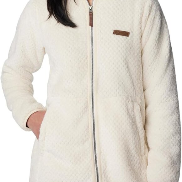 Womens Columbia long fire side sherpa warm cozy jacket XL cream "chalk" NWT - Picture 6 of 7
